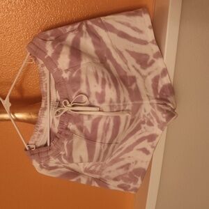 Lucky Brand Lavender and White Tie-Dye Sleep Shorts
